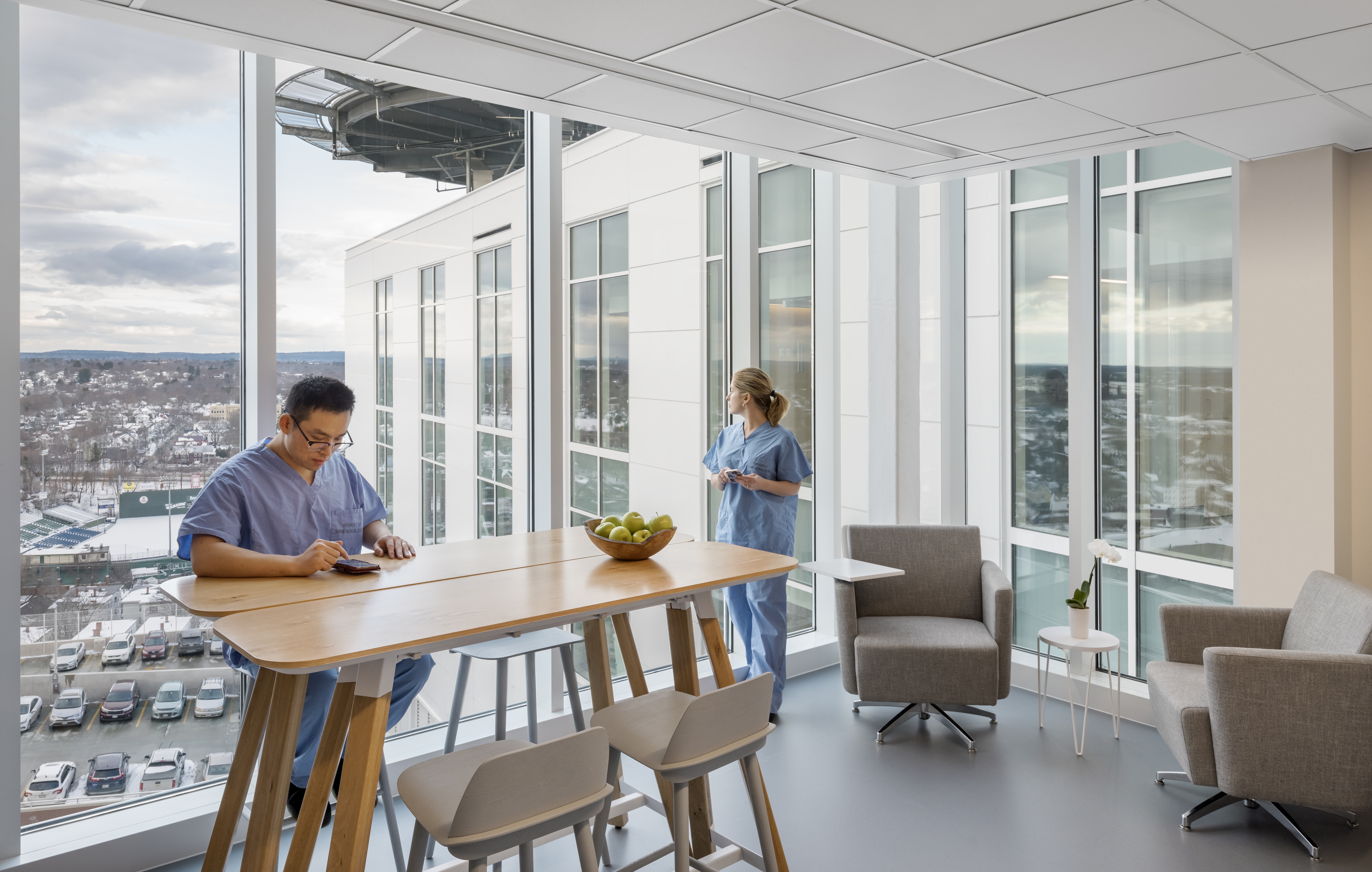 Break Room w view of helipad